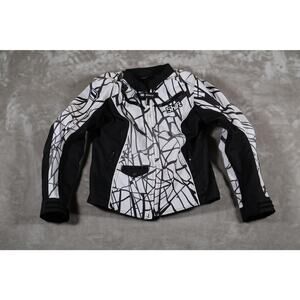 Shift Envy Motorcycle Jacket Womens Small Black White Graphic Protective Mesh
